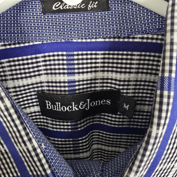 Bullock & Jones Mens Long Sleeve Classic Fit Windowpane Print Button Down Medium - Picture 5 of 7